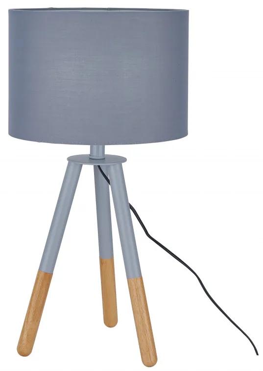 Lampadar din metal/lemn/tesatura THIS &amp; THAT 55 cm gri, un bec
