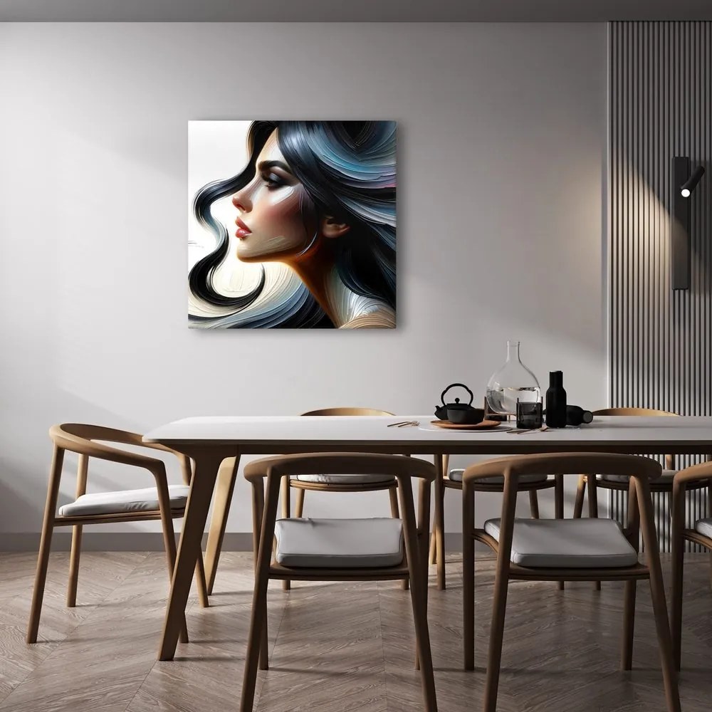 Tablou profil elegant cu păr colorat