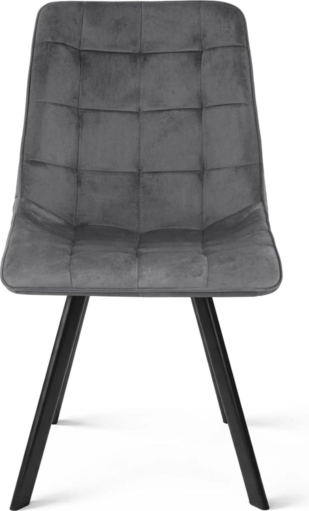 OFERTA Scaun de masa CIEZA VELVET cu picioare negre, gri inchis II. calitate