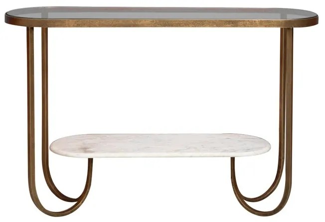 Consola din marmura si sticla, cu aspect vintage, Lahori