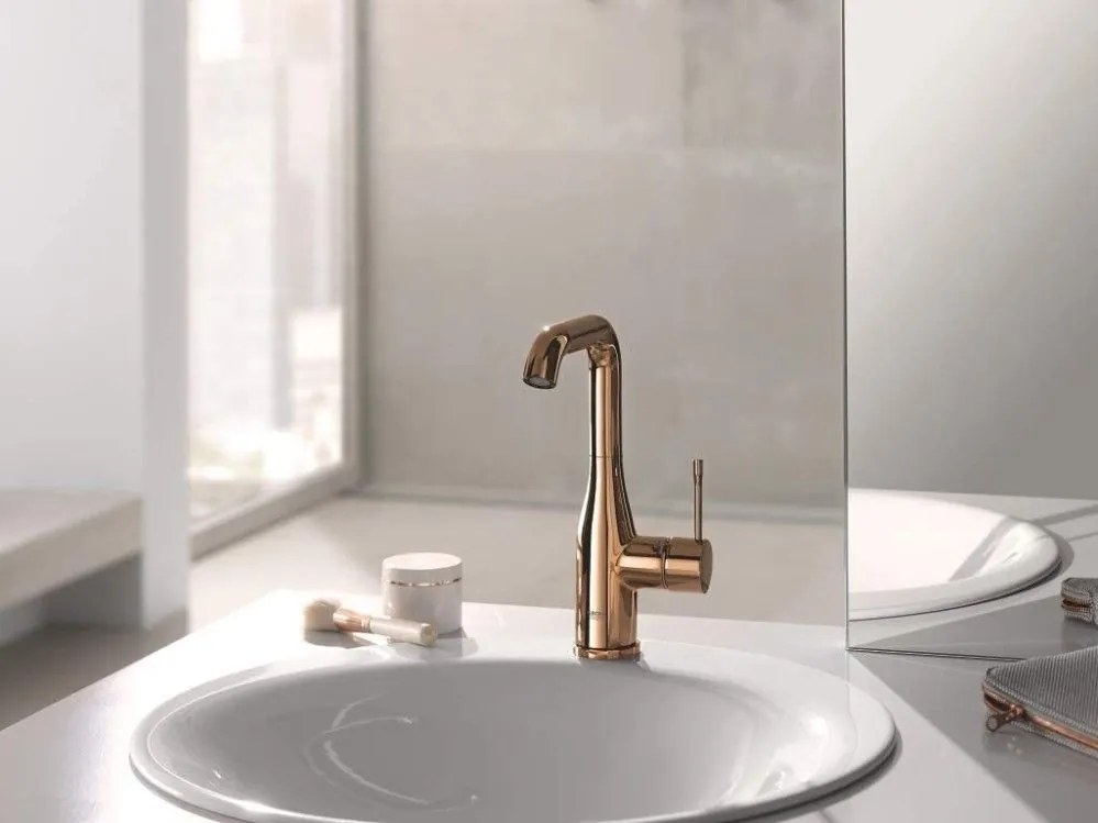 Baterie lavoar cupru Grohe Essence, L cu ventil pop-up