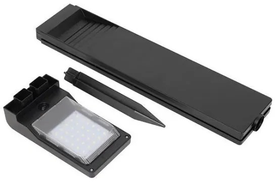 Lampă solară LED cu senzor, 3,7 V, 4000 K, 41,3 cm, 2200 mAh, IP65