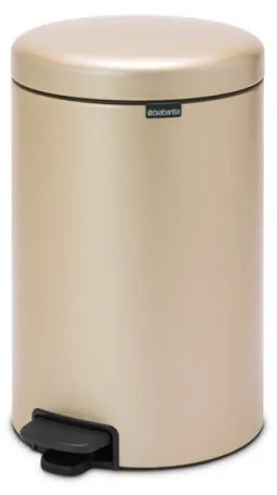 Cos de gunoi cu pedala Brabantia NewIcon 1003205, 20 L, Inchidere lina, Baza antiderapanta, Auriu metalic