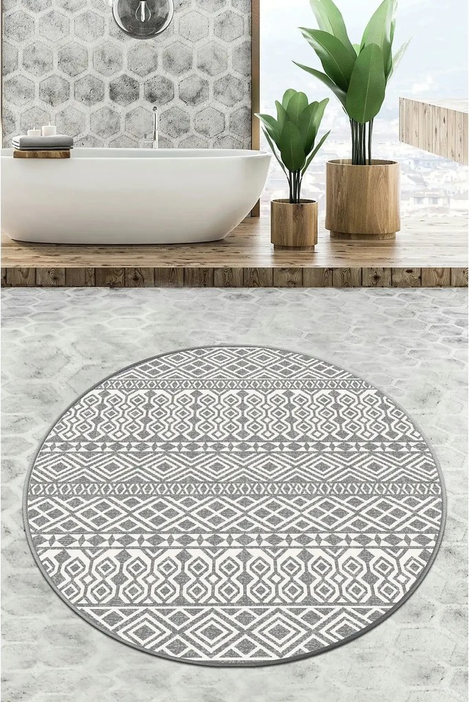 Covoras baie ORDER CIRCLE DJT, 120x120 cm, forma rotunda, poliester, g