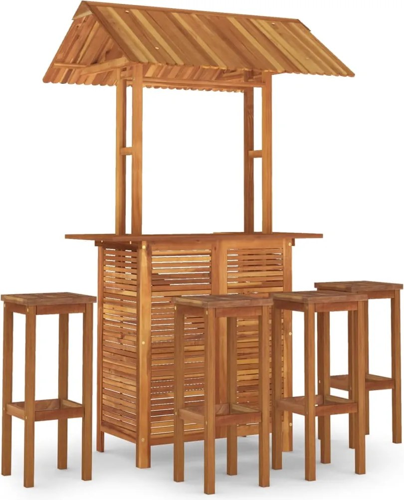 vidaXL Set mobilier de bar de grădină, 5 piese, lemn masiv de acacia