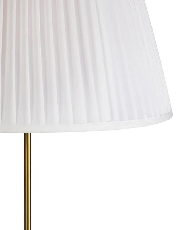 Lampă de podea bronz cu umbră plisată cremă 45 cm reglabilă - Parte