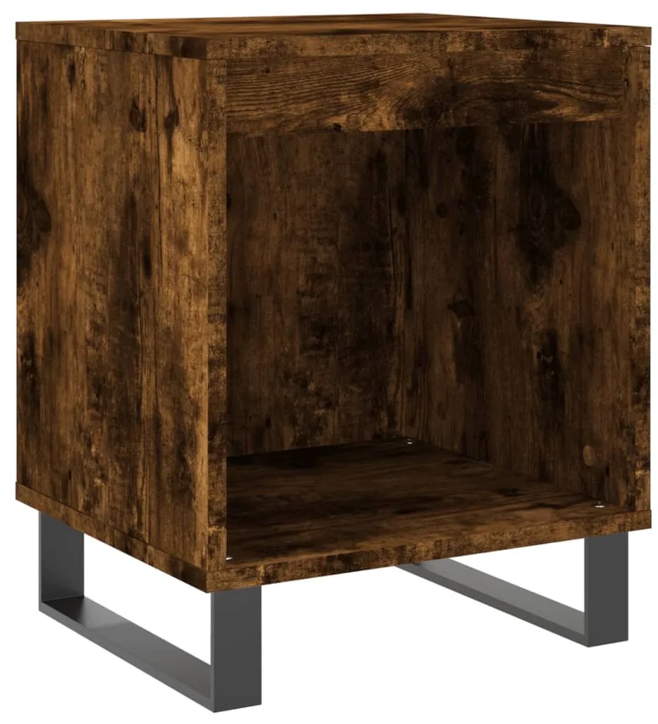 830742 vidaXL Noptieră, stejar fumuriu, 40x35x50 cm, lemn compozit