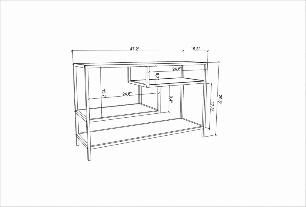 Comoda TV Robbins - Negru, Oak