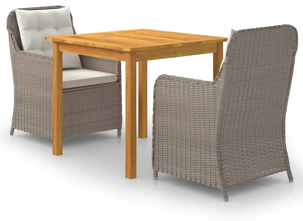 3067724 vidaXL Set mobilier de grădină, 3 piese, maro