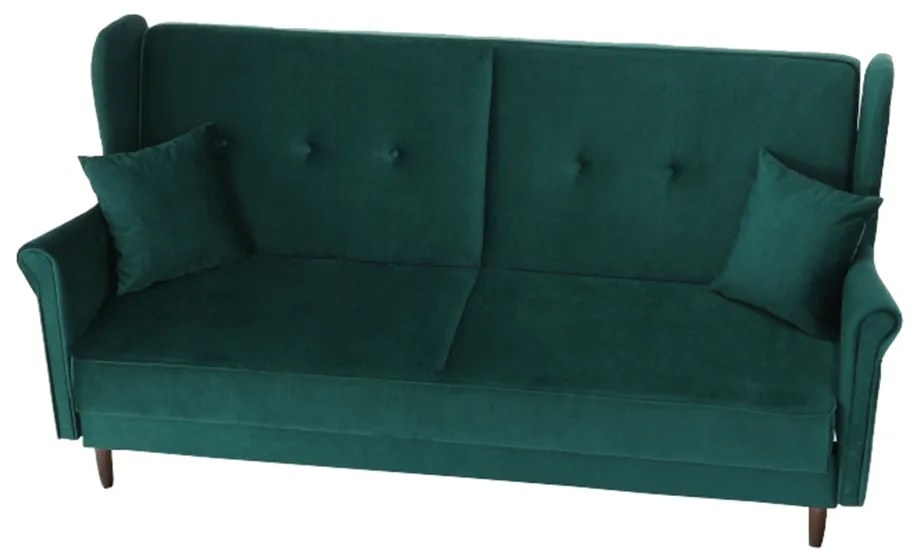 Canapea extensibilă, material textil verde, COLUMBUS