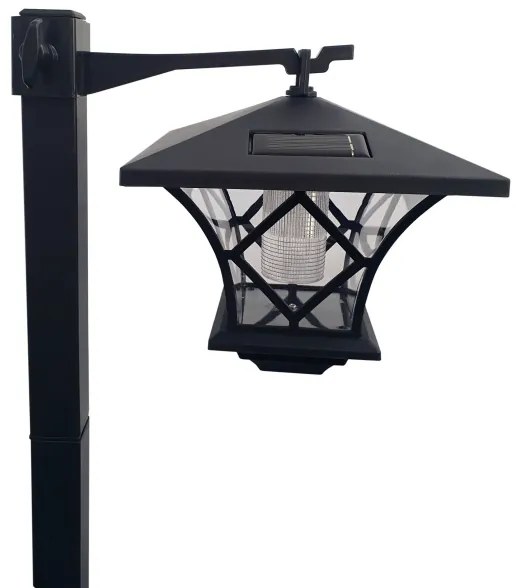 Lampă LED solară de exterior 3 în 1 LED/1,2V 200 mAh IP44 negru