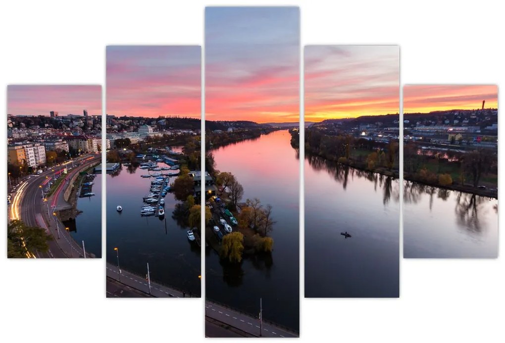 Tablou cu Praga nocturnă (150x105 cm)