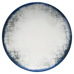 Set de veselă din porțelan, 24 piese, alb/albastru