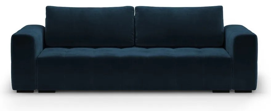 Canapea extensibila din catifea Milo Casa Luca, albastru închis