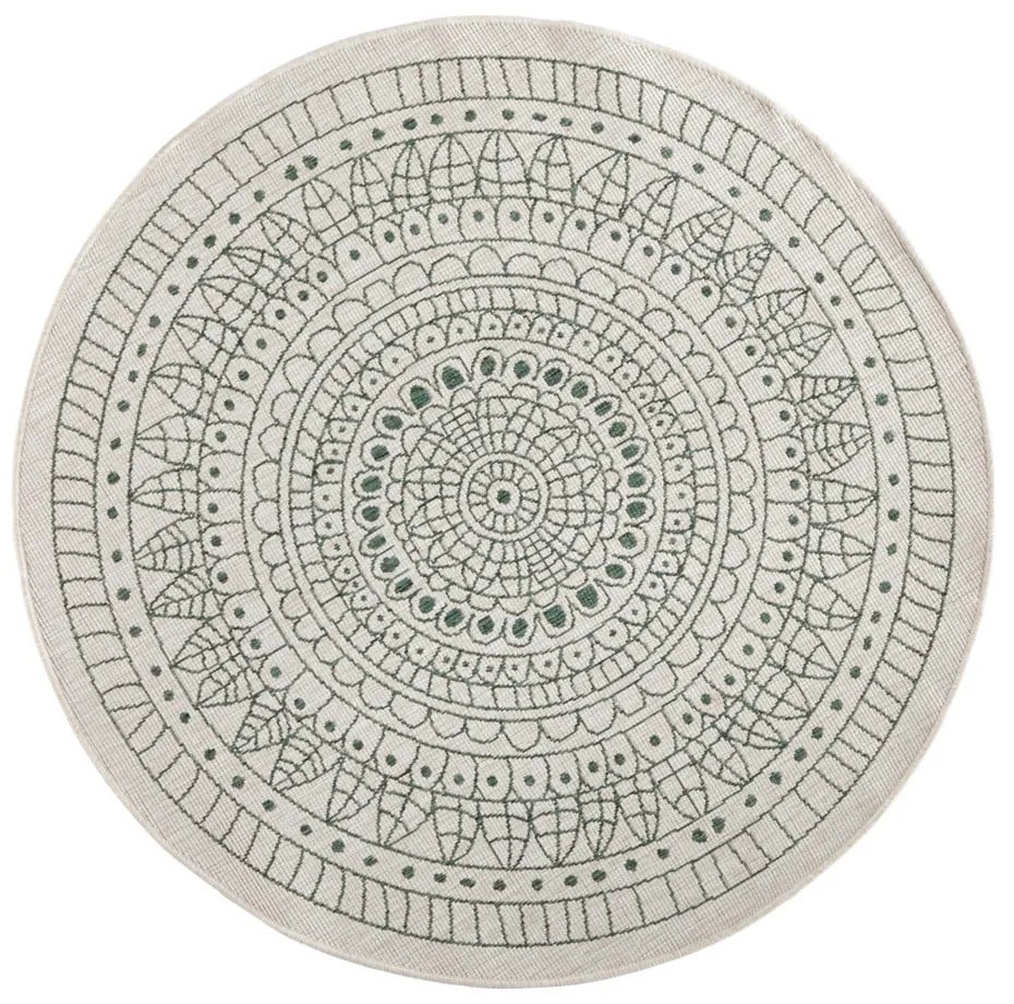 Covor adecvat pentru exterior NORTHRUGS Porto, ø 140 cm, verde
