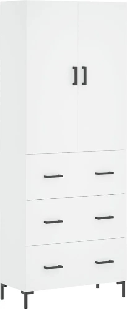 vidaXL Dulap înalt, alb, 69,5x34x180 cm, lemn compozit