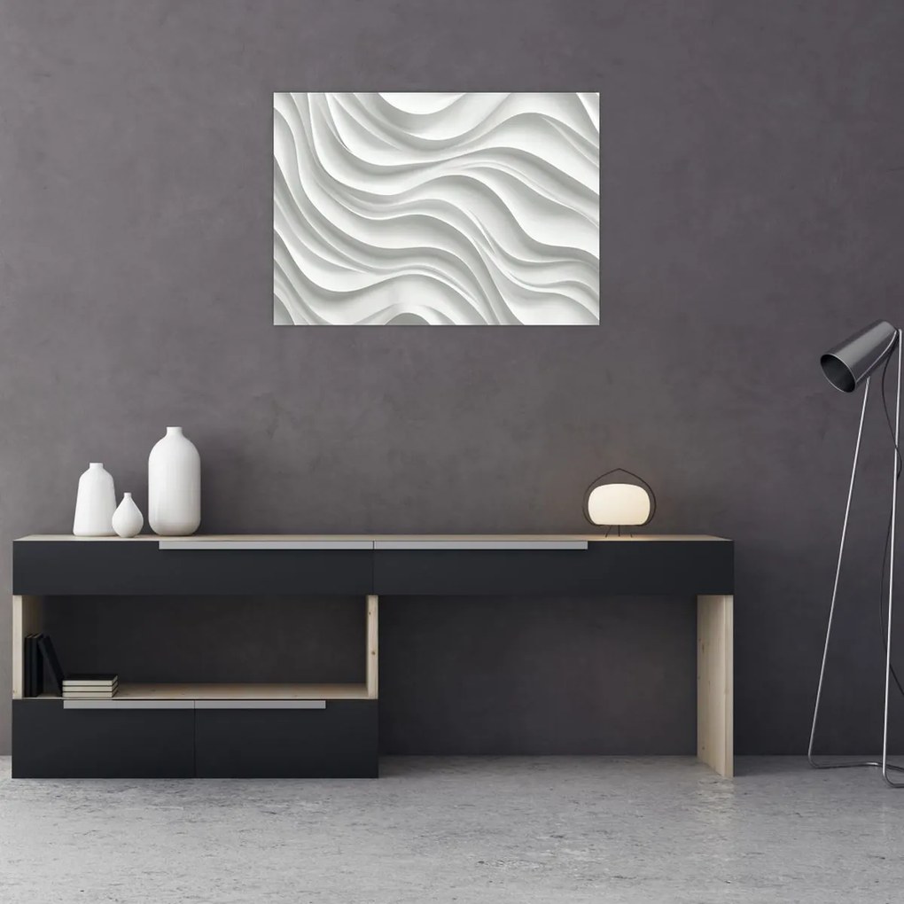 Tablou - Valuri Albe 3D (70x50 cm)
