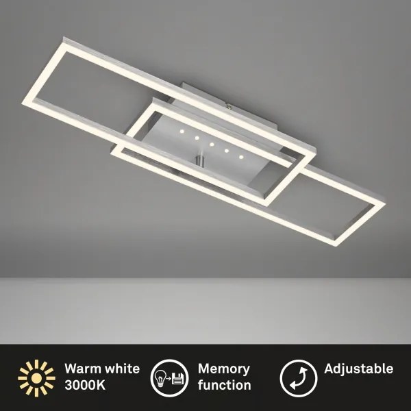 Brilo - Plafonieră LED dimabilă, 30W, 230V, 3000K, crom mat