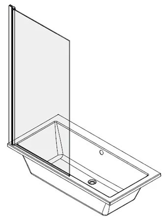 Paravan de cada, Mediterraneo, Standard, pivotant dintr-o bucata, 80 x 140 cm, profil negru