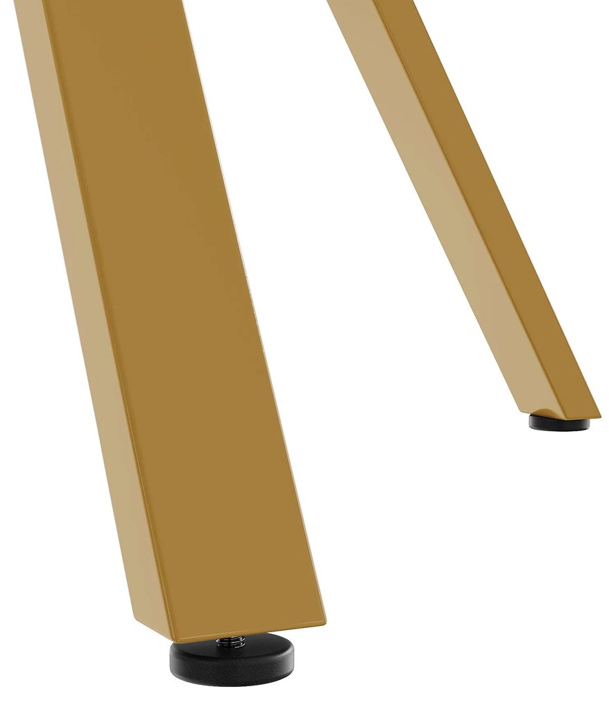 Masă de dining rotundă modernă pentru 4 persoane, Alb+Auriu | Aosom Romania