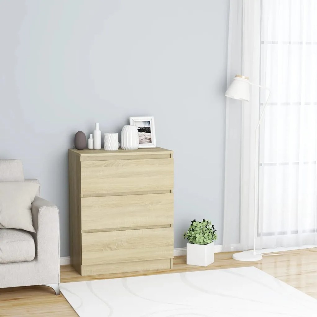 801385 vidaXL Servantă, stejar sonoma, 60 x 35 x 76 cm, lemn prelucrat