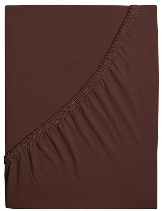 Cearceaf Jersey pentru patut de copii EXCLUSIVE 60x120 cm maro inchis