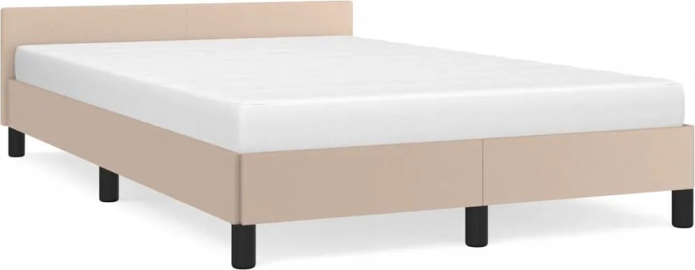 vidaXL Cadru de pat fără saltea cappuccino 120x190cm piele artificială