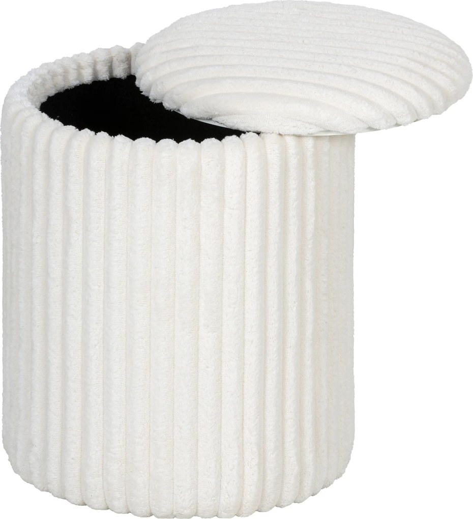 HOMCOM Taburet de depozitare cu capac reversibil, taburet modern din cord pentru living și dormitor, Alb | Aosom Romania