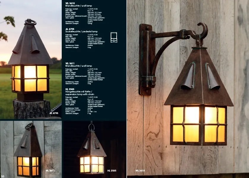 Aplica iluminat exterior din fier forjat, design medieval cu acoperis ascutit, WL 3646