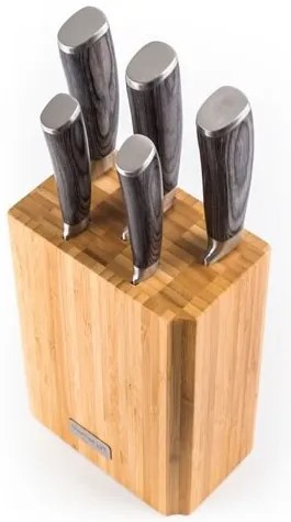 Set de cuțite G21 Gourmet Stone 5 bucăți + bloc debambus
