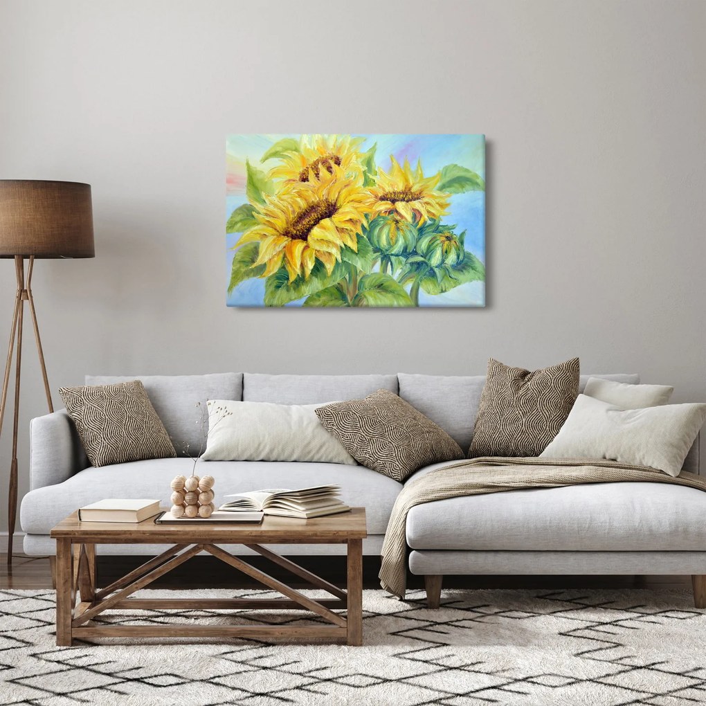 Tablou - Floarea soarelui înflorită (90x60 cm)