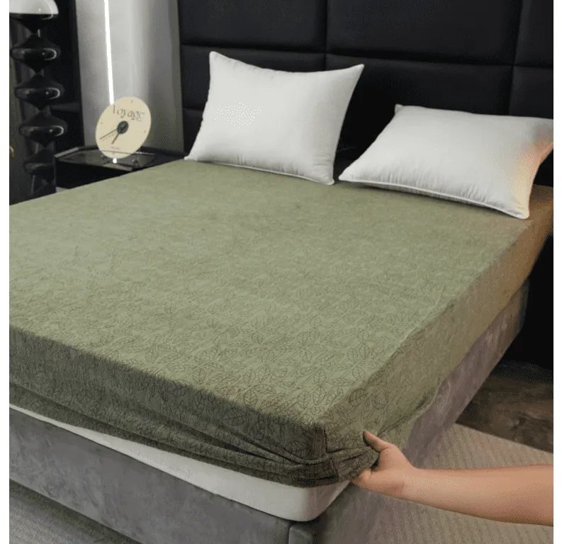 Cearsaf Cocolino microplus cu elastic GRENA 90x200 cm verde