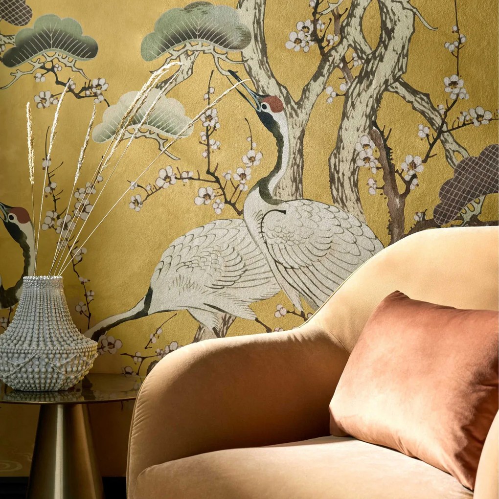 Tapet Kyoto Blossom, Golden Yellow, 1838 Wallcoverings, 6.53mp / rola