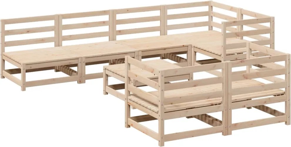 vidaXL Set canapea de grădină, 8 piese, lemn masiv de pin