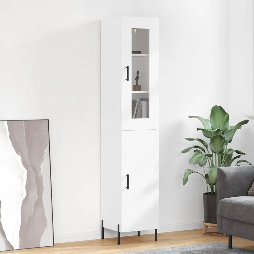 vidaXL Dulap înalt, alb, 34,5x34x180 cm, lemn prelucrat