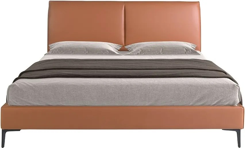 Pat dublu tapitat design LUX Brown 180x200cm