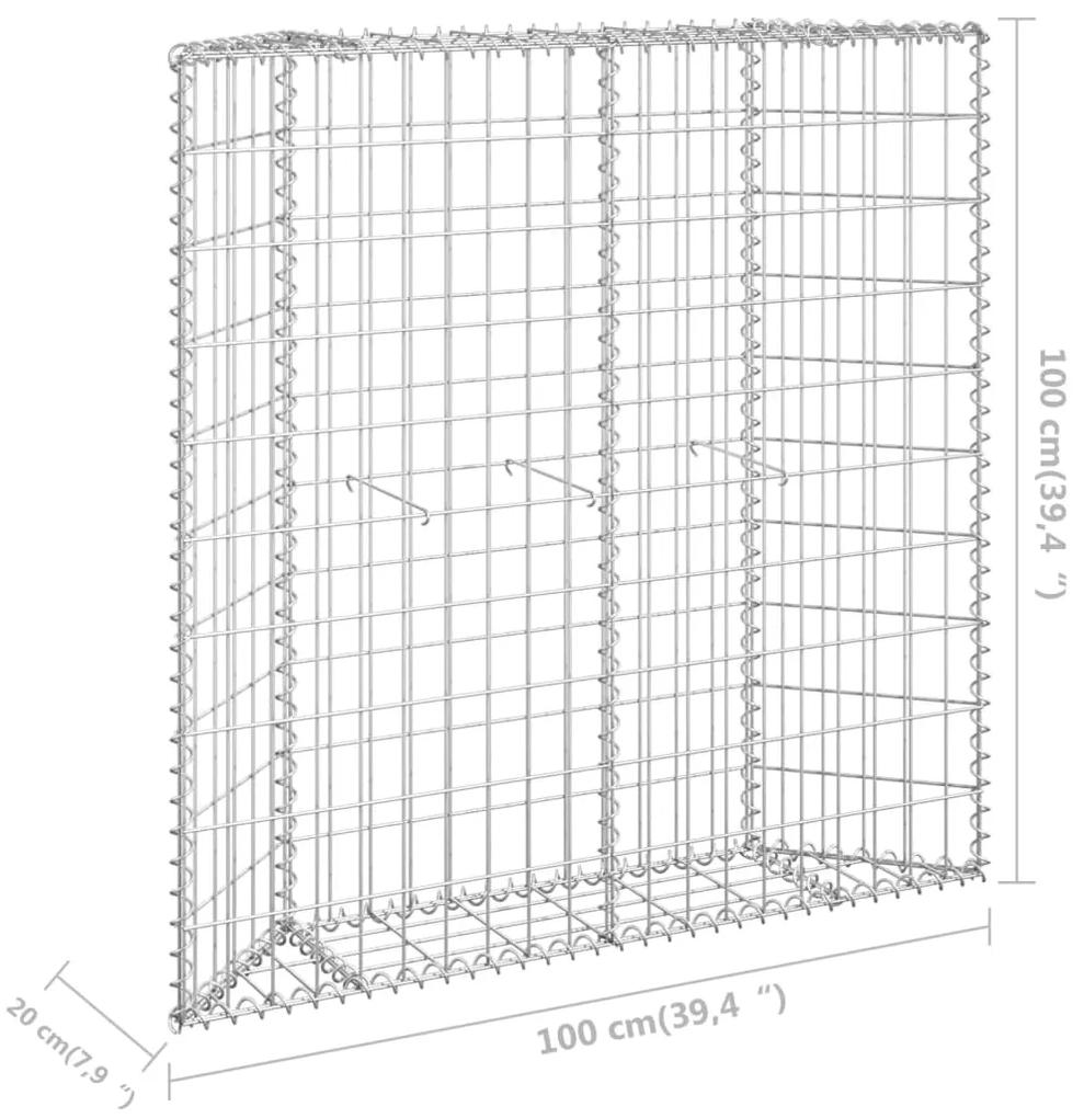 Strat inaltat gabion trapez, 100x20x100 cm, otel galvanizat 1, 100 x 20 x 100 cm