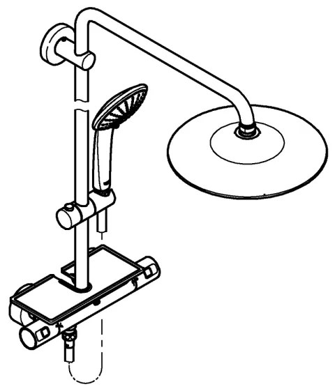GROHE 26403001 - Sistem de duș VITALIO JOY 260, 450 mm, crom lucios