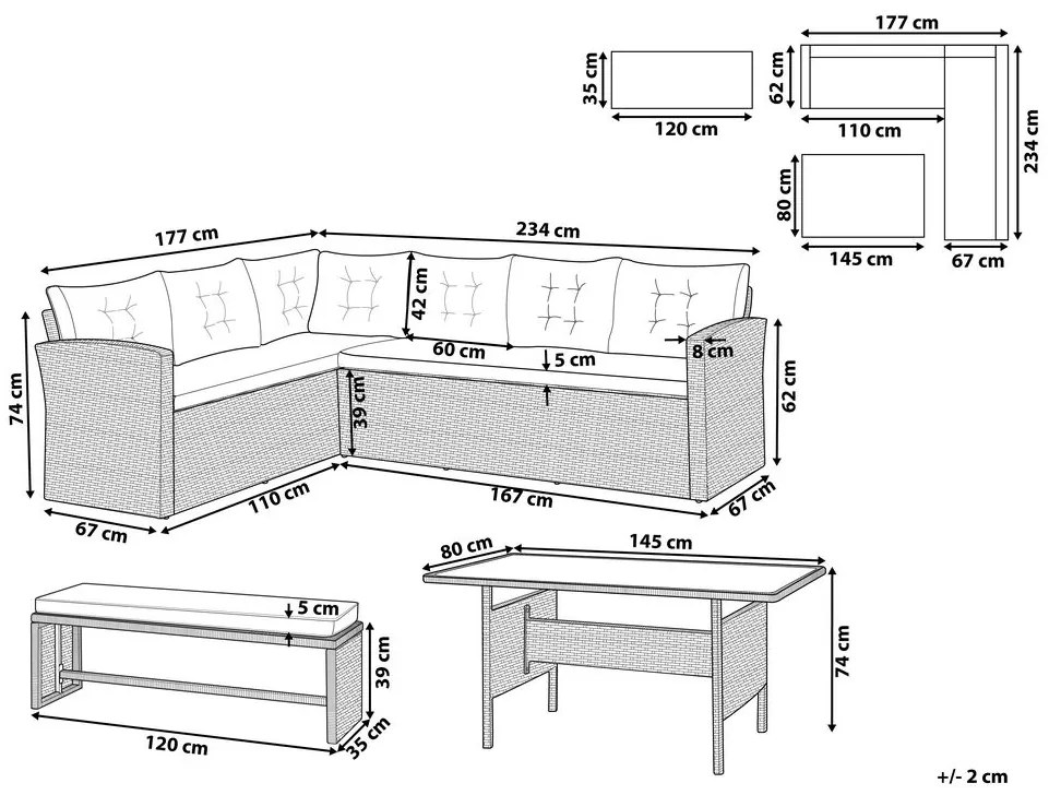 Set canapele Verto (gri deschis). 1011697