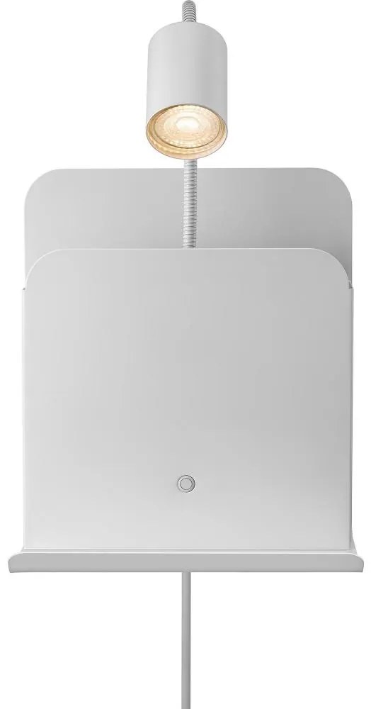 Nordlux - Aplica de perete ROOMI cu poliță și USB 1xGU10/8W/230V albă