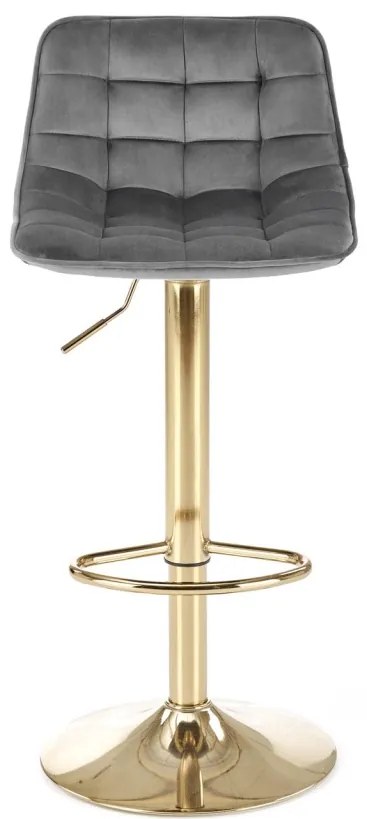 Scaun de bar H120 velvet gri/gold