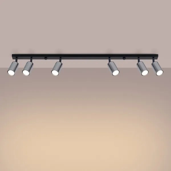 Spot Sollux SL.1372 WINX 6xGU10/10W/230V negru/crom