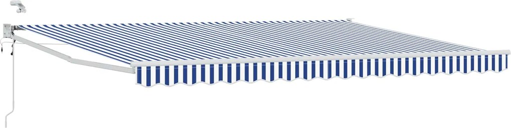 vidaXL Cort electric retractabil Albastru și Alb 5 x 3 m