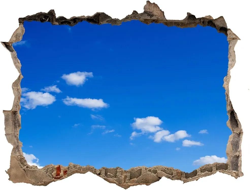 Fototapet un zid spart cu priveliște Nori pe cer