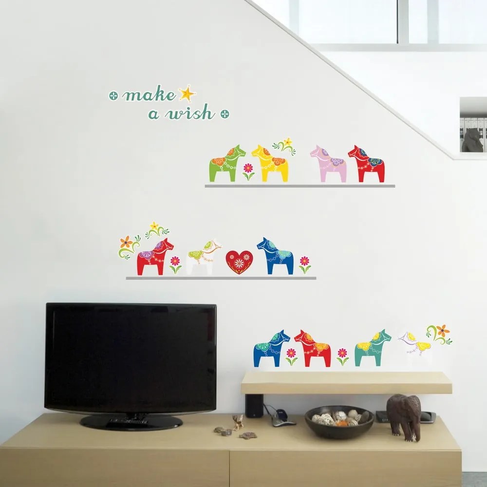 Autocolant Fanastick Small Colorfull Horses