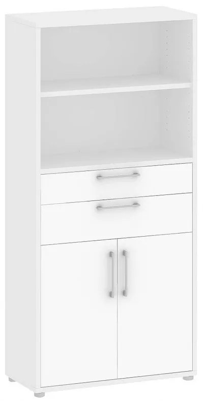 Dulap Modulo 89 x 40 x 186 cm, uși + sertare, alb