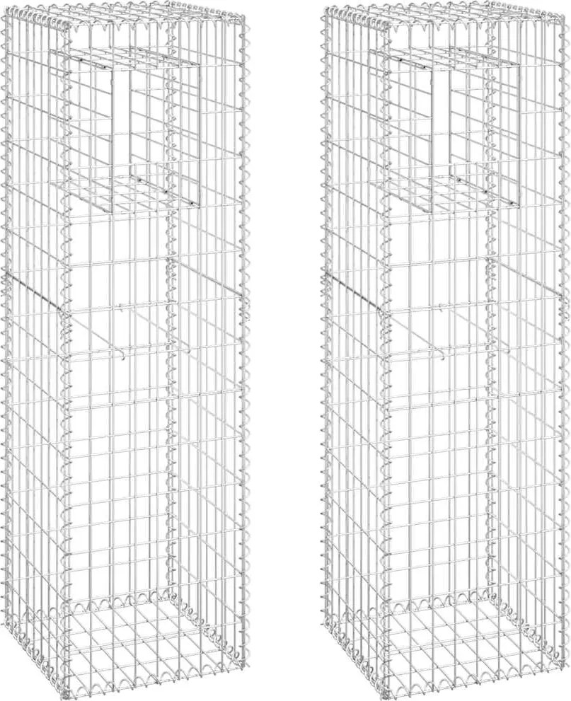 vidaXL Stâlpi tip coș gabion, 2 buc., 40x40x140 cm, fier