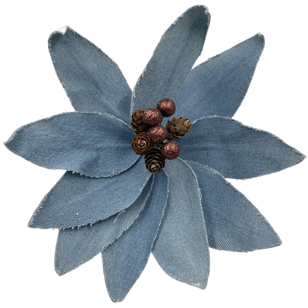 Ornament brad Craciunita Joy 20cm, Albastru deschis