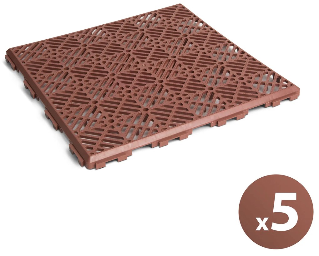 Garden of Eden - Placi paviment pentru gradini - 295 x 295 x 15 mm mat. plastic, teracota, 5 buc. pa