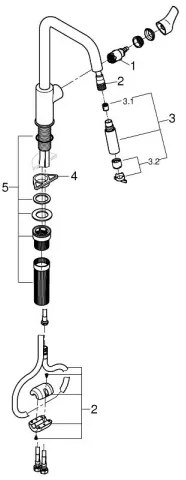 GROHE 30631000 - Baterie de bucătărie QUICKFIX START, 362 mm, crom lucios
